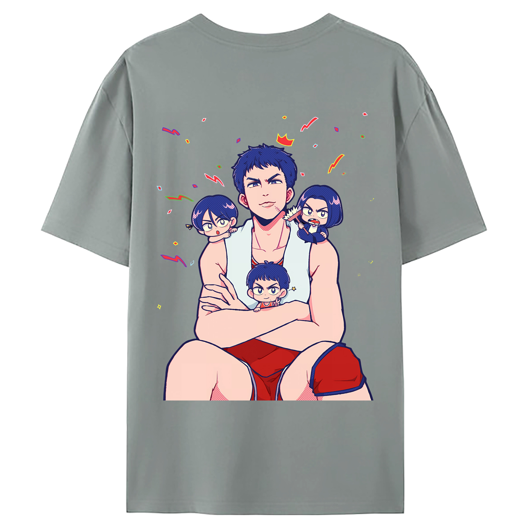 （画像用） SLAM DUNK／スラムダンク 綿100％ メンズ半袖Tシャツ（バックプリント） 通気性